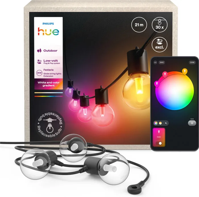 Philips Hue Festavia Globe Lichterkette - 21 Meter - Erweiterung