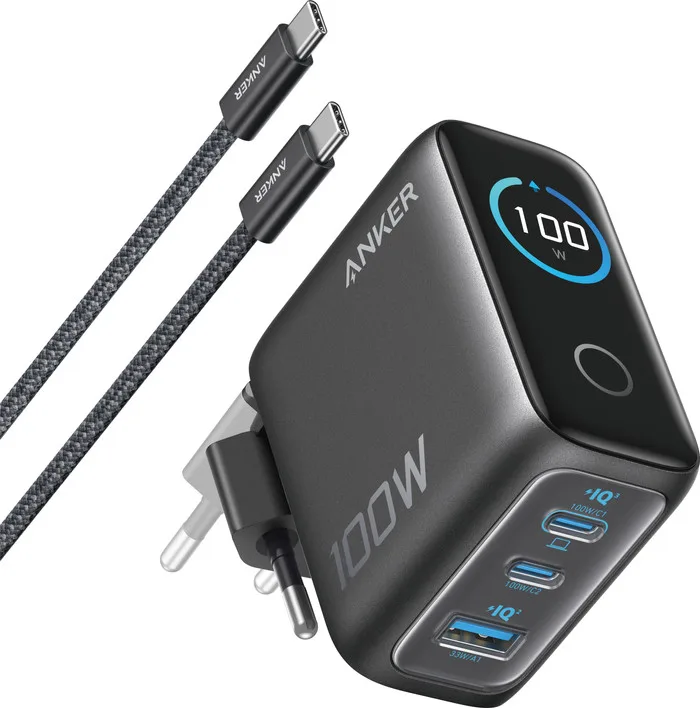 Anker 3-Port USB-Ladegerät 100 W Power Delivery 3.1 Schwarz