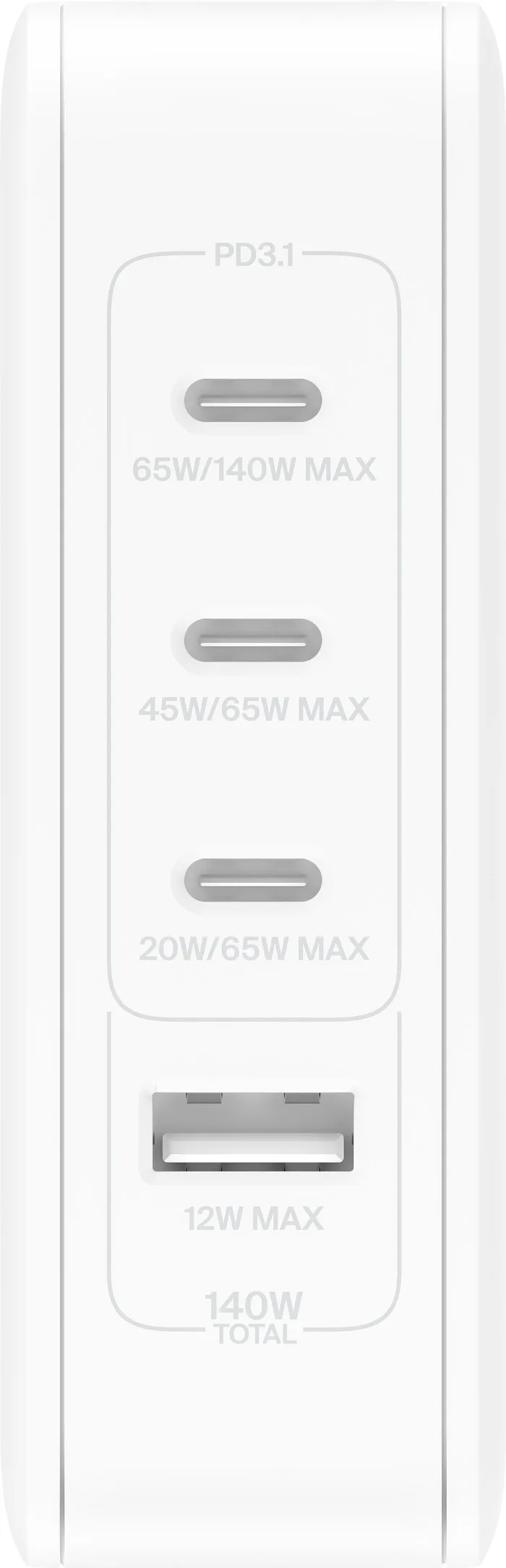 Belkin Power Delivery Power Hub mit 4 USB-Anschlüssen 140 W Weiß