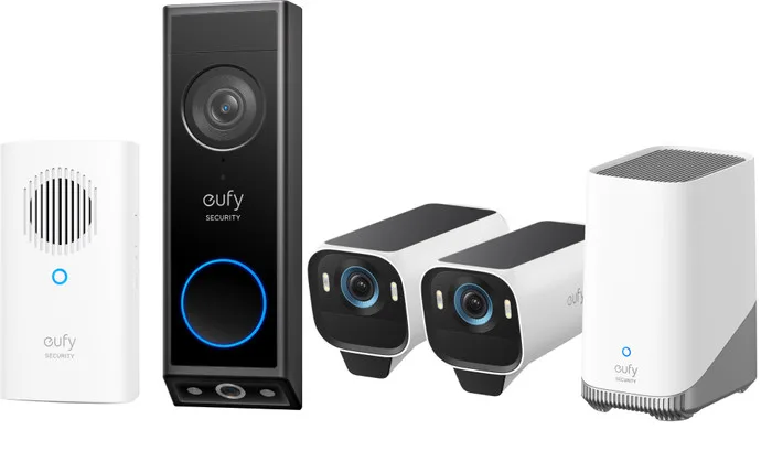 EufyCam S3 Pro 2er-Set + Eufy Video Doorbell E340 + Chime