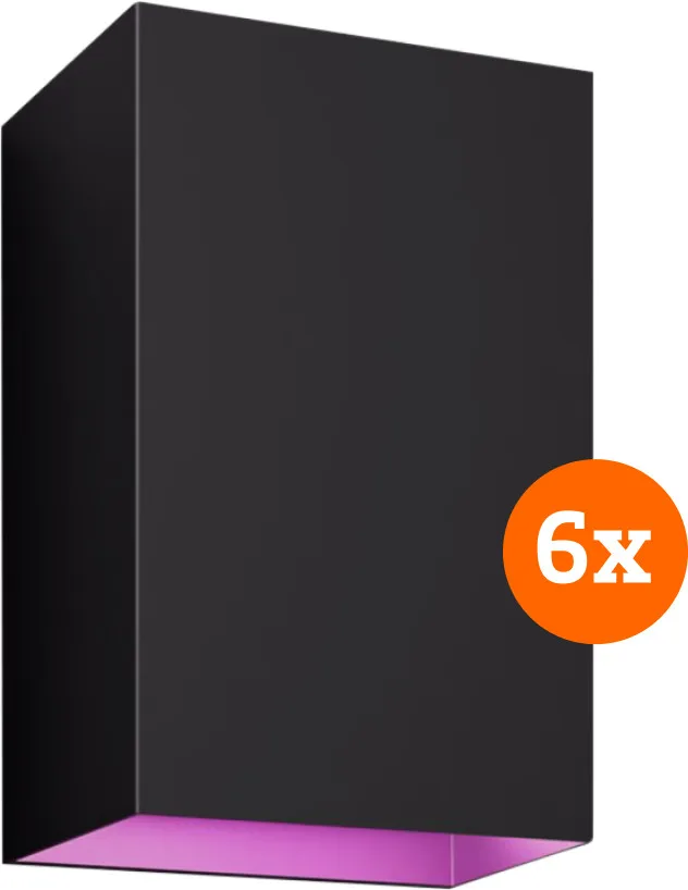 Philips Hue Resonate Wandleuchte White and Color Schwarz 6er-Set