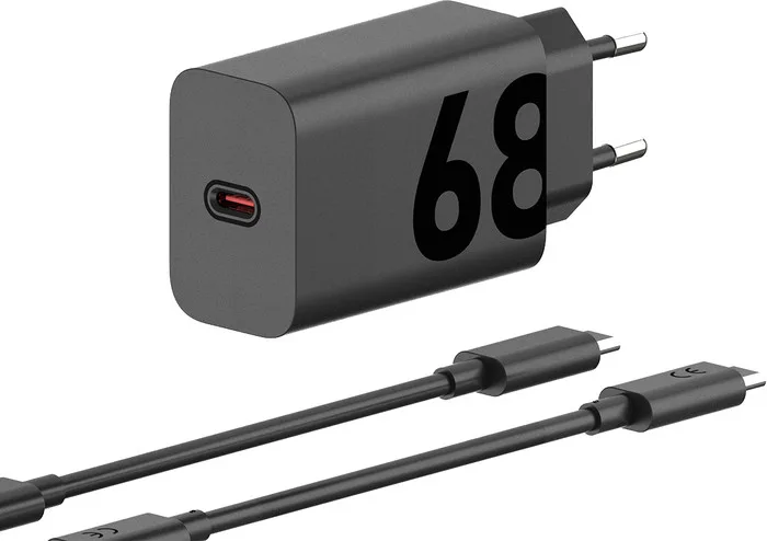 Motorola Power Delivery Ladegerät 68 W Schwarz + USB-C Kabel 1 m Schwarz Kunststoff