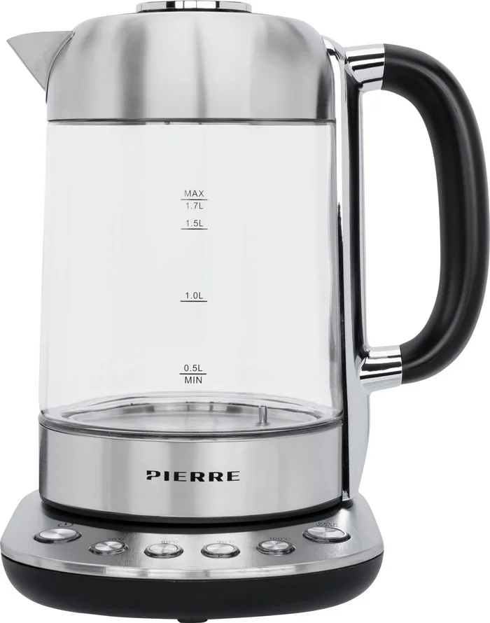 Pierre Wasserkocher PWK7000 Glas mit Temperatureinstellung