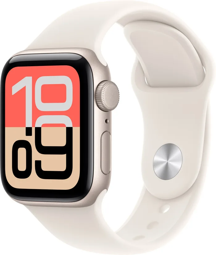 Apple Watch SE 3 40 mm Sternenlicht Sportarmband S/M